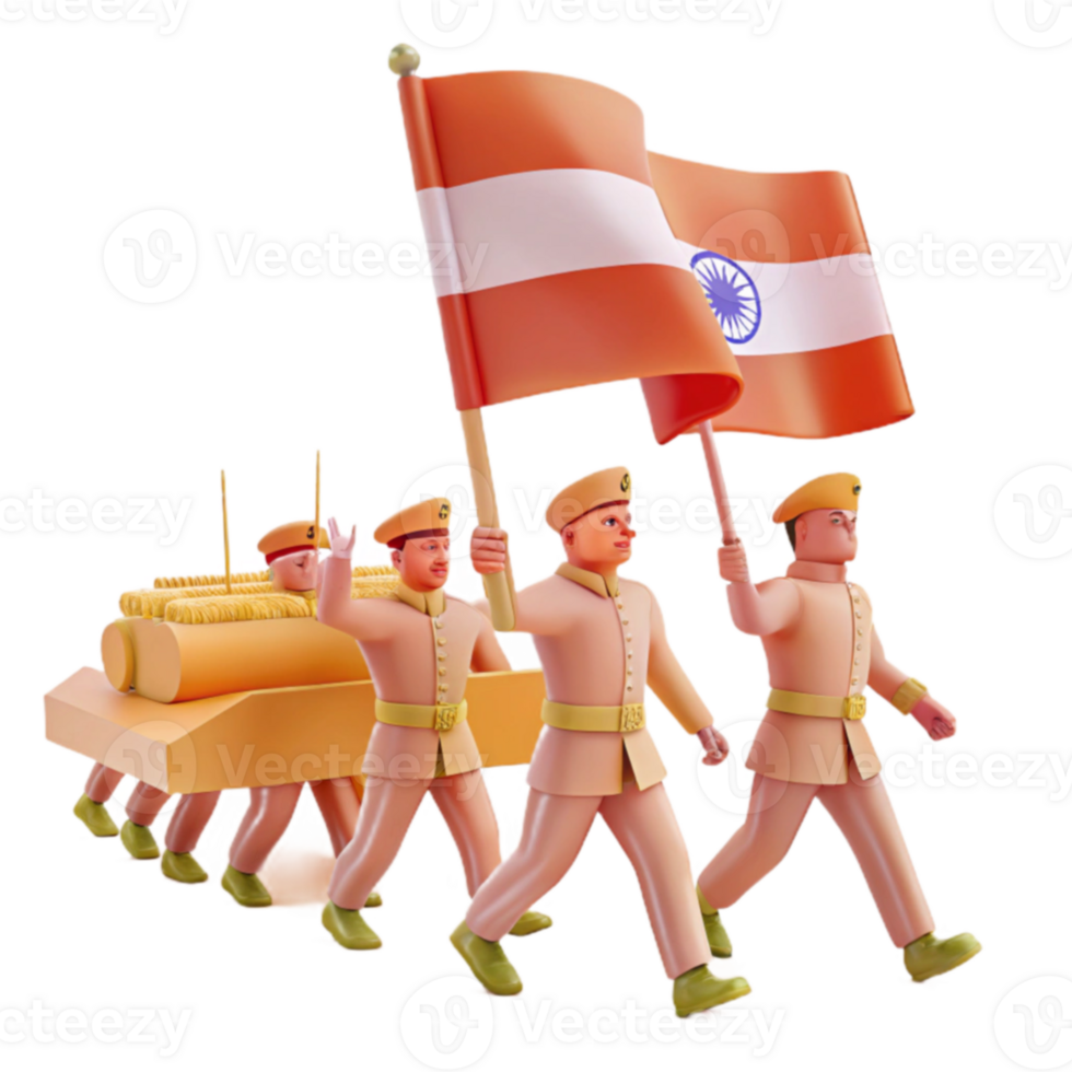 Soldiers Marching with Flag png