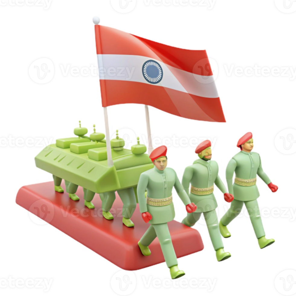 Soldiers Marching with Tank Flag png