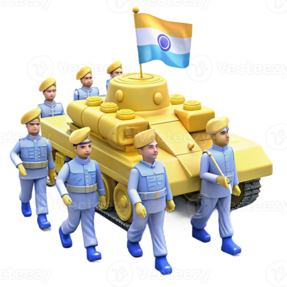 Soldiers Marching with Tank png