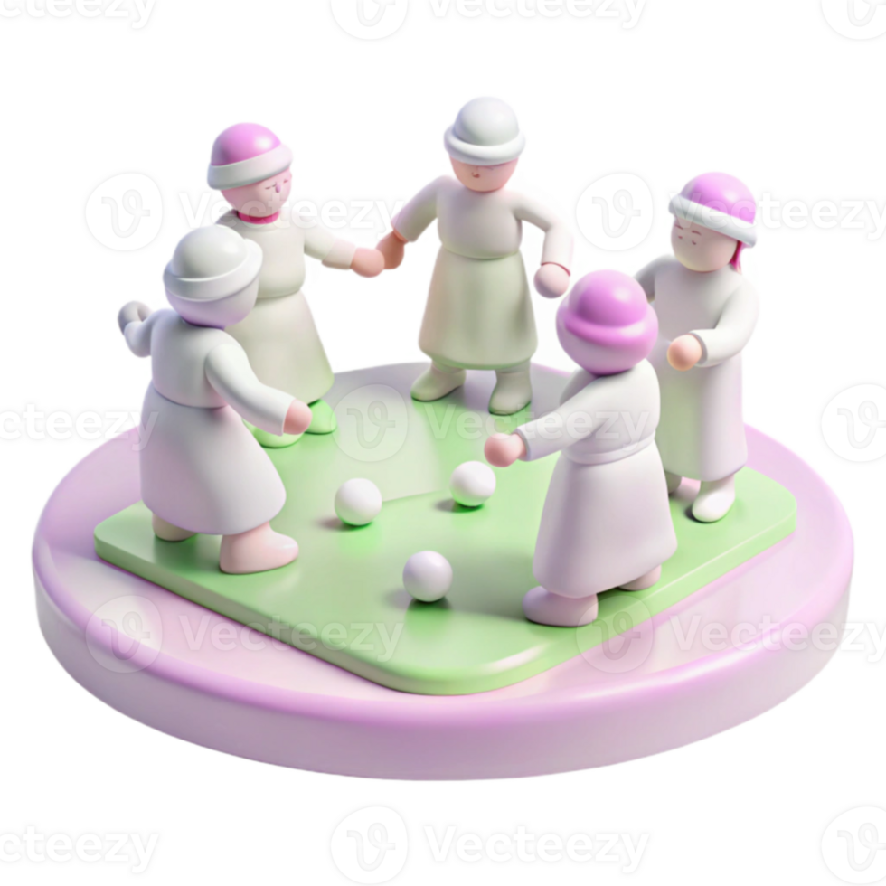 Playful 3D Characters Circle png