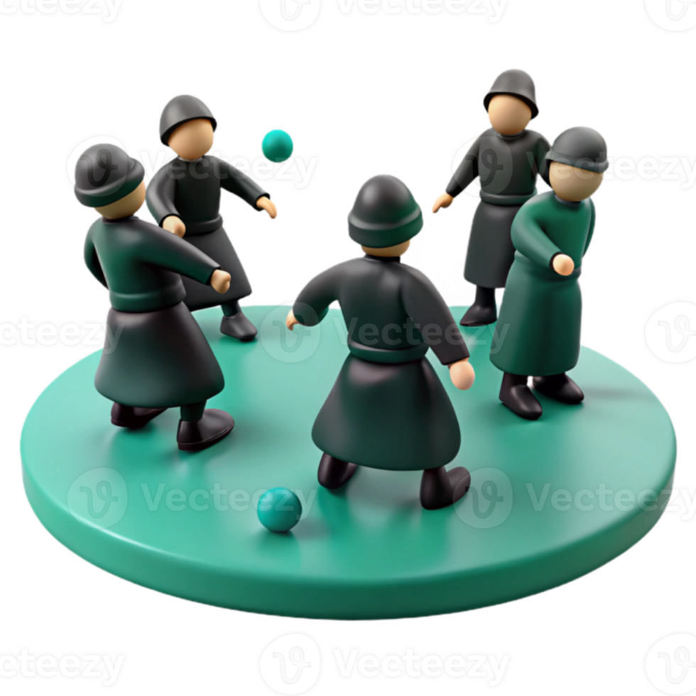 5 Figures Playing Catch png