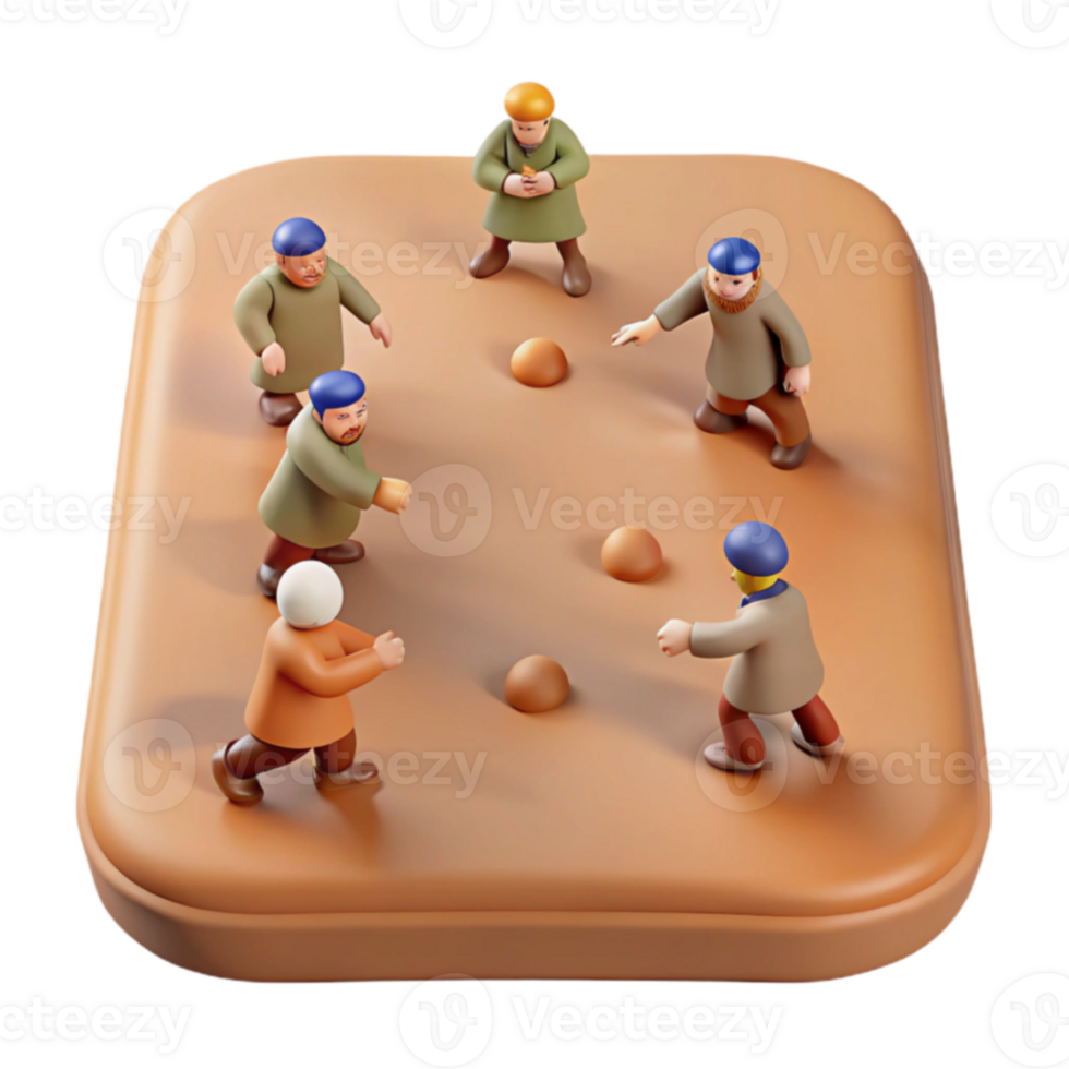 3D Characters Playing Game png