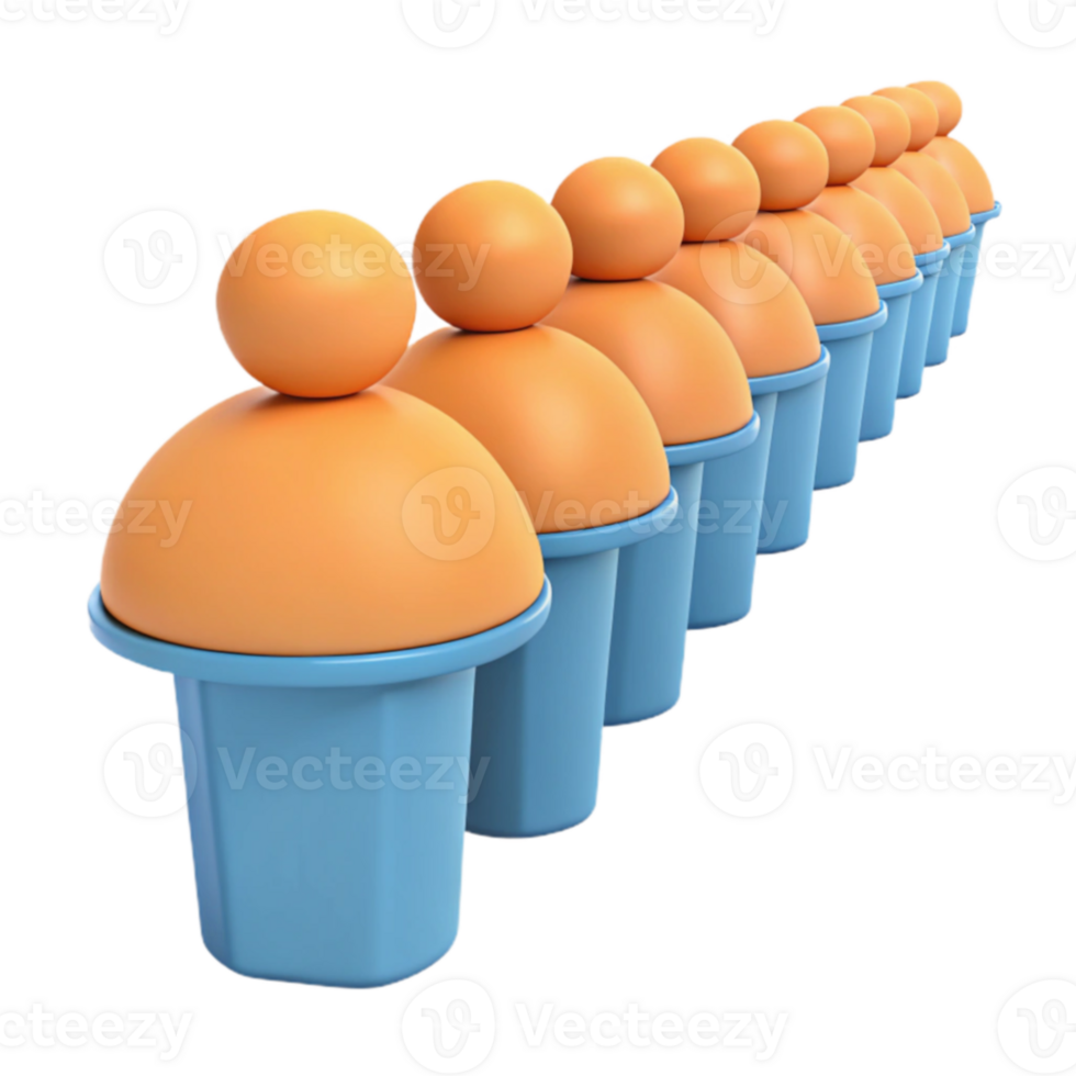 Orange Spheres in Blue Cups png