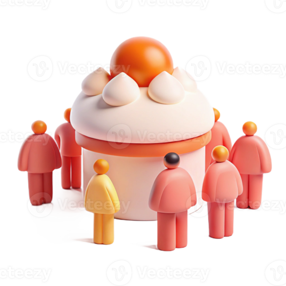 People Gathering Around Cake png