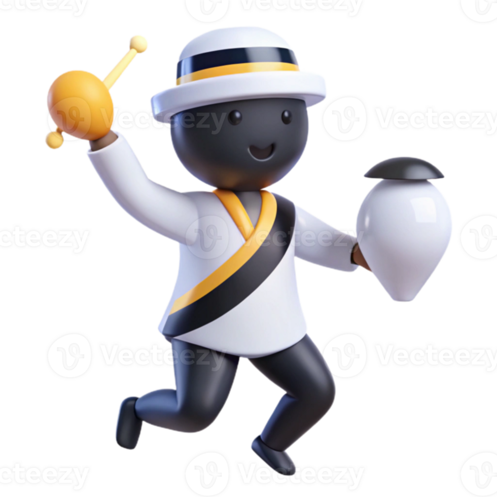 3D Cartoon Character Jumping png