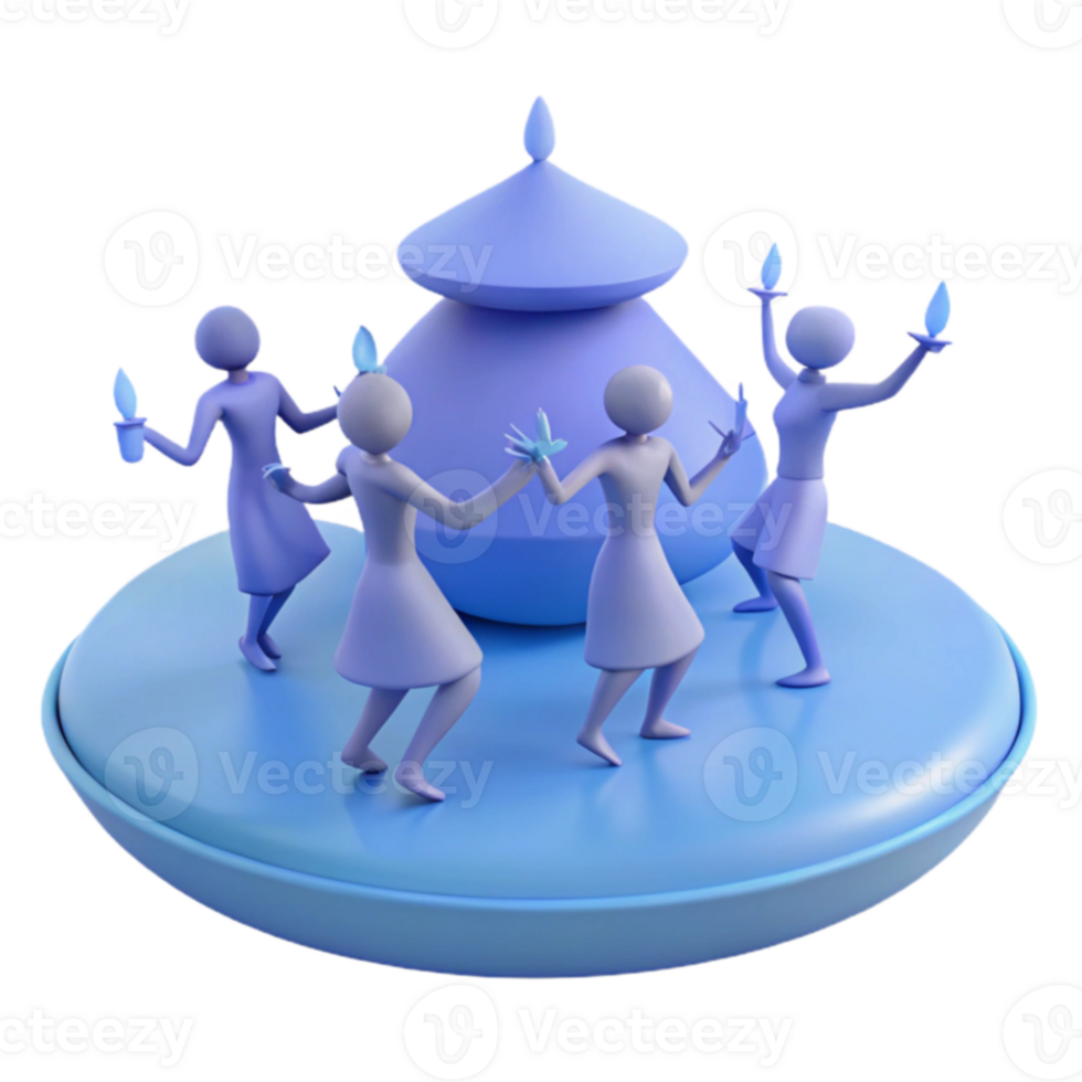Dancing Figures Around Pot png