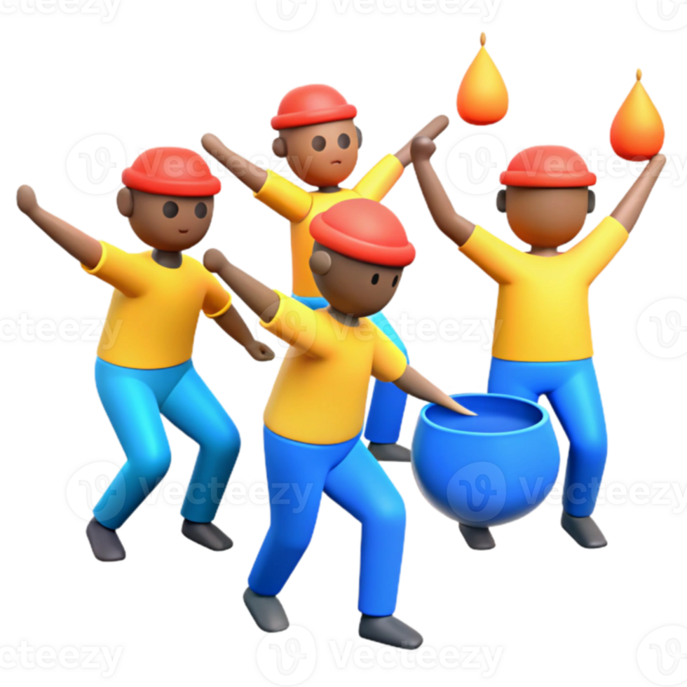 3D Cartoon Characters Dancing png