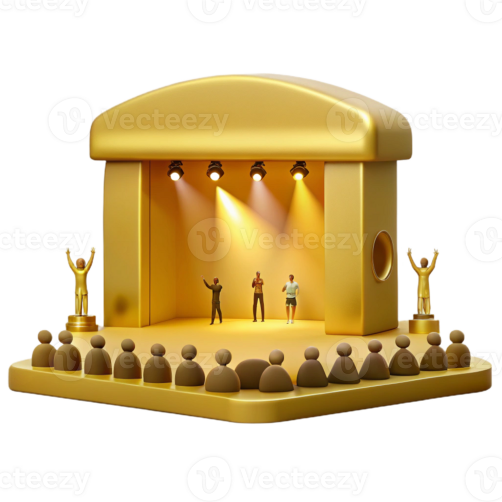 Golden Stage with Audience png