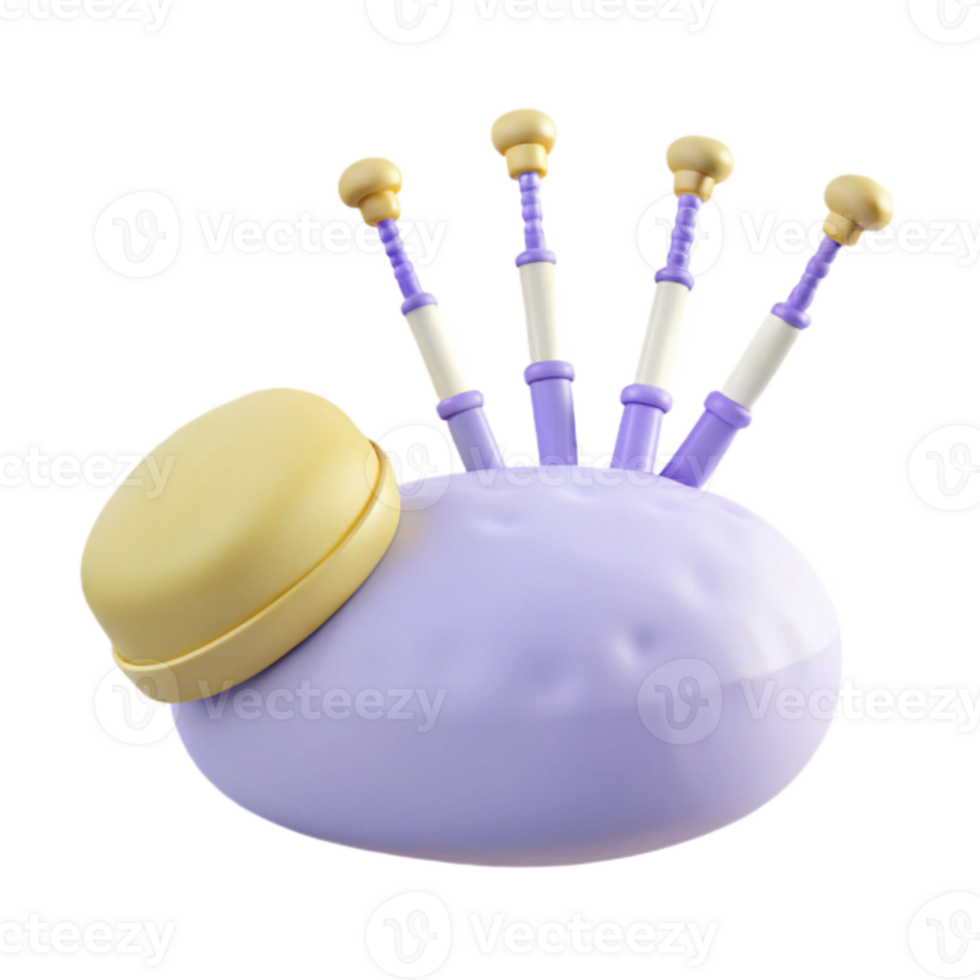 Purple Bagpipe 3D Render png