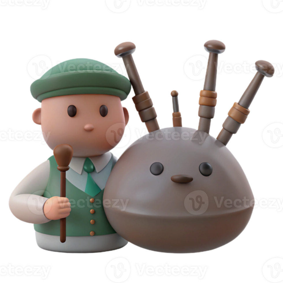 Cute Cartoon Bagpipe Player png