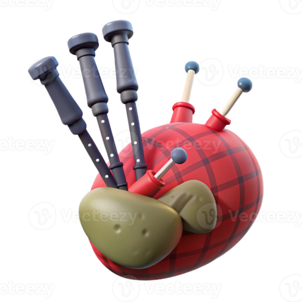 3D Bagpipe Illustration png