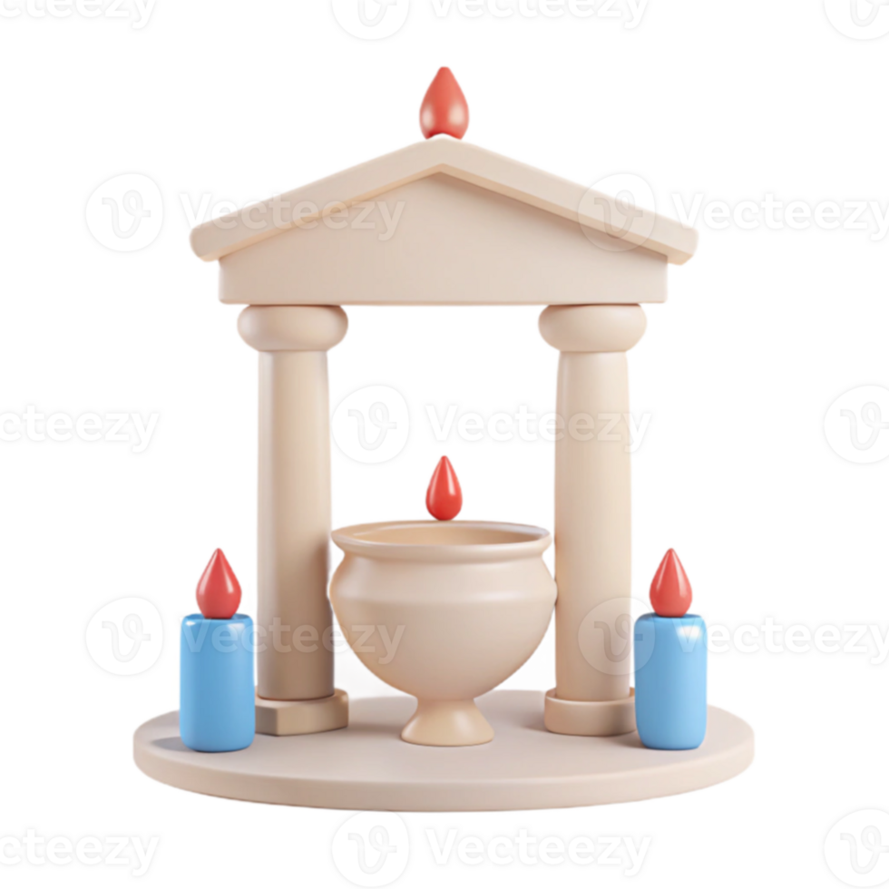 3D Render of a Ceremony Altar png