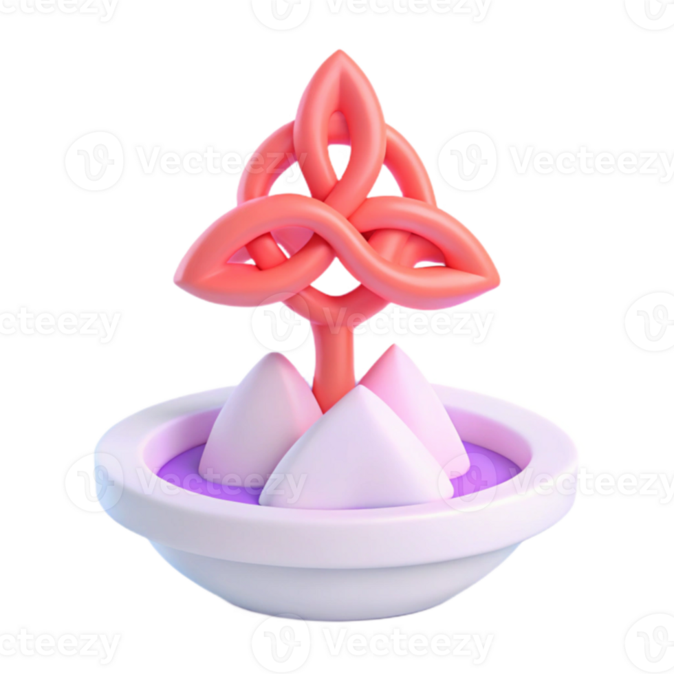 3D Knotted Tree in Bowl png