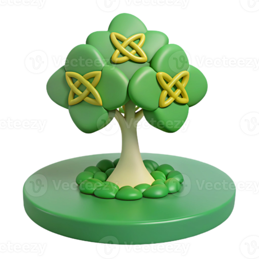 3D Cartoon Tree with Knots png