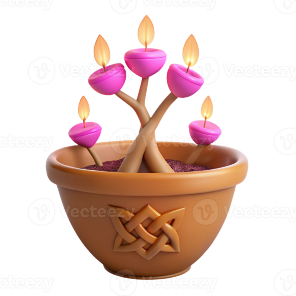 Candle Tree in Pot png