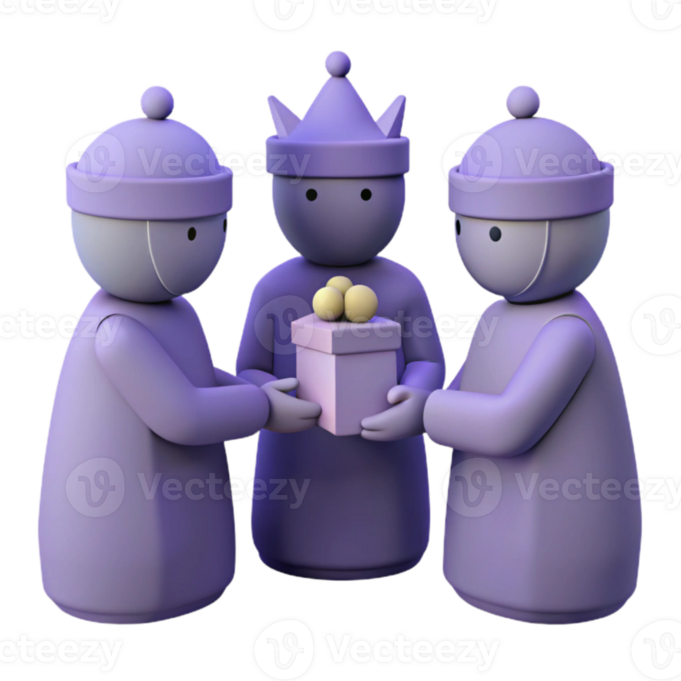Three Friends Sharing a Gift png