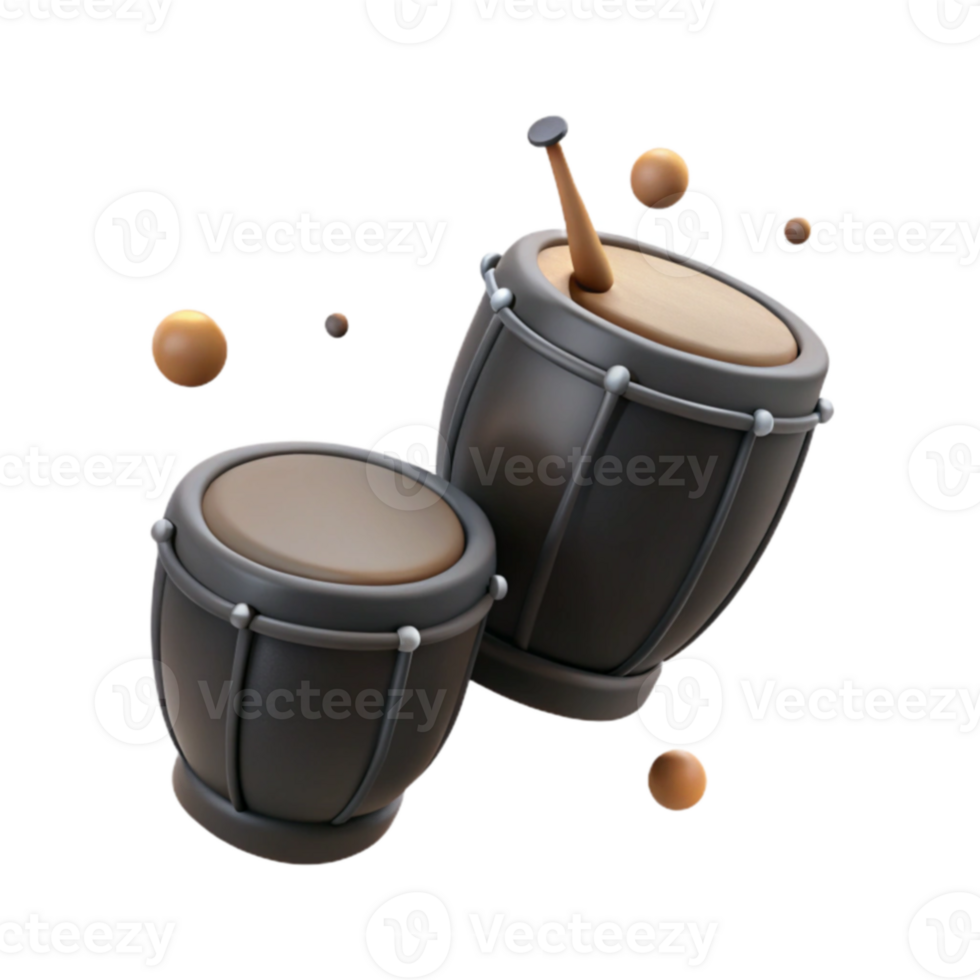 3D Rendered Conga Drums png