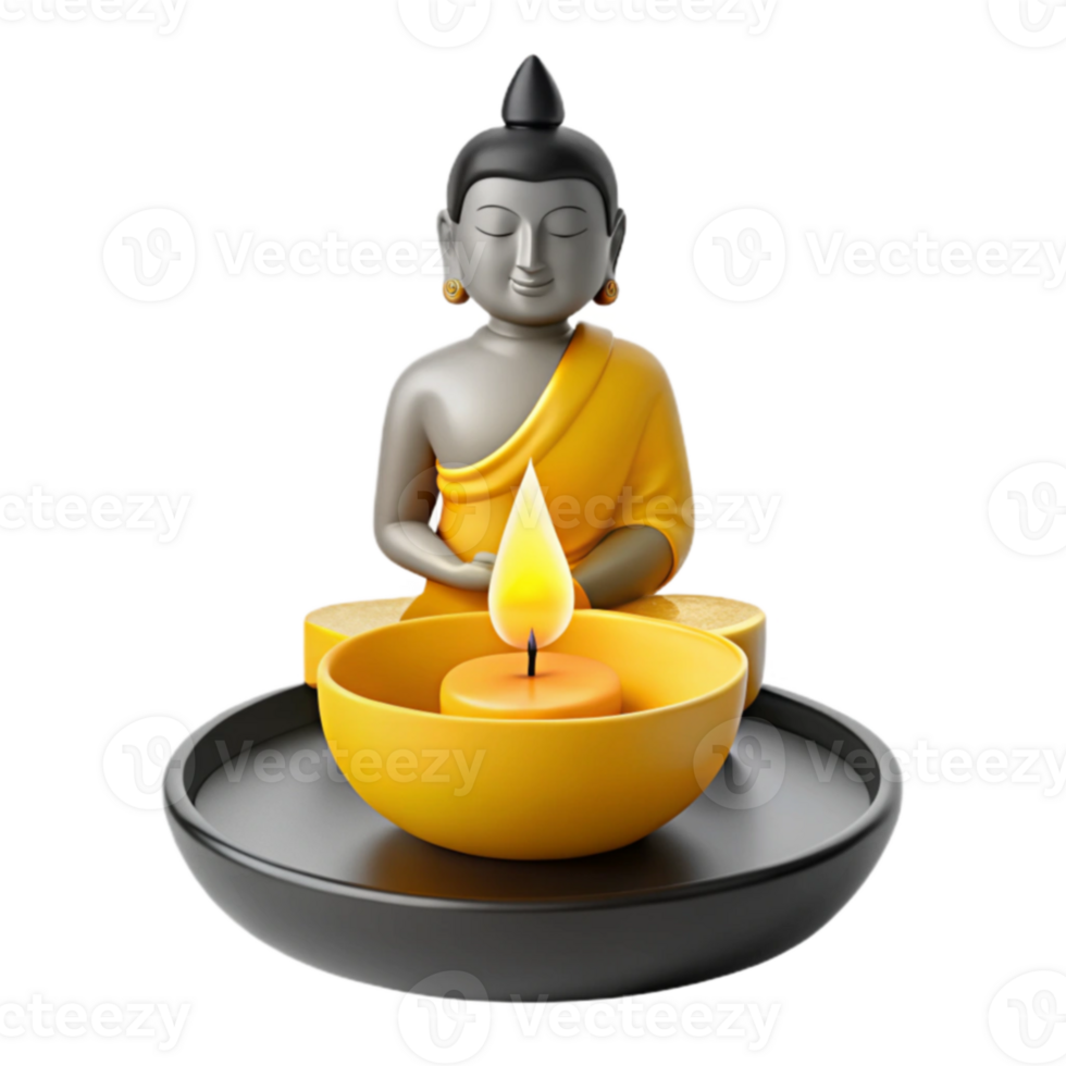 Buddha Statue with Candle png