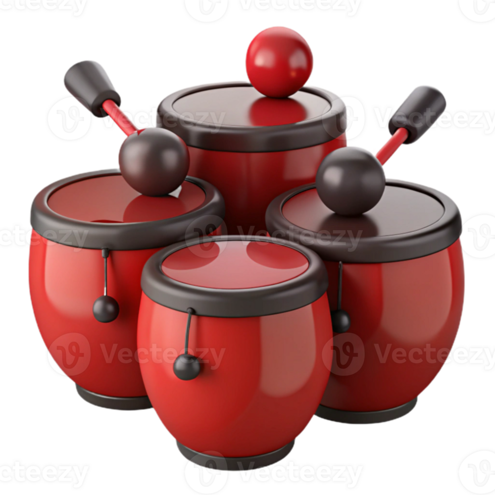 Red Drums with Sticks png