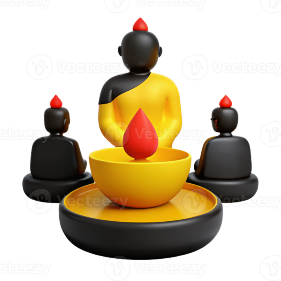 3D Render of Sitting Figures png
