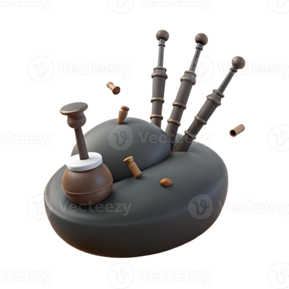 3D Bagpipe Illustration png
