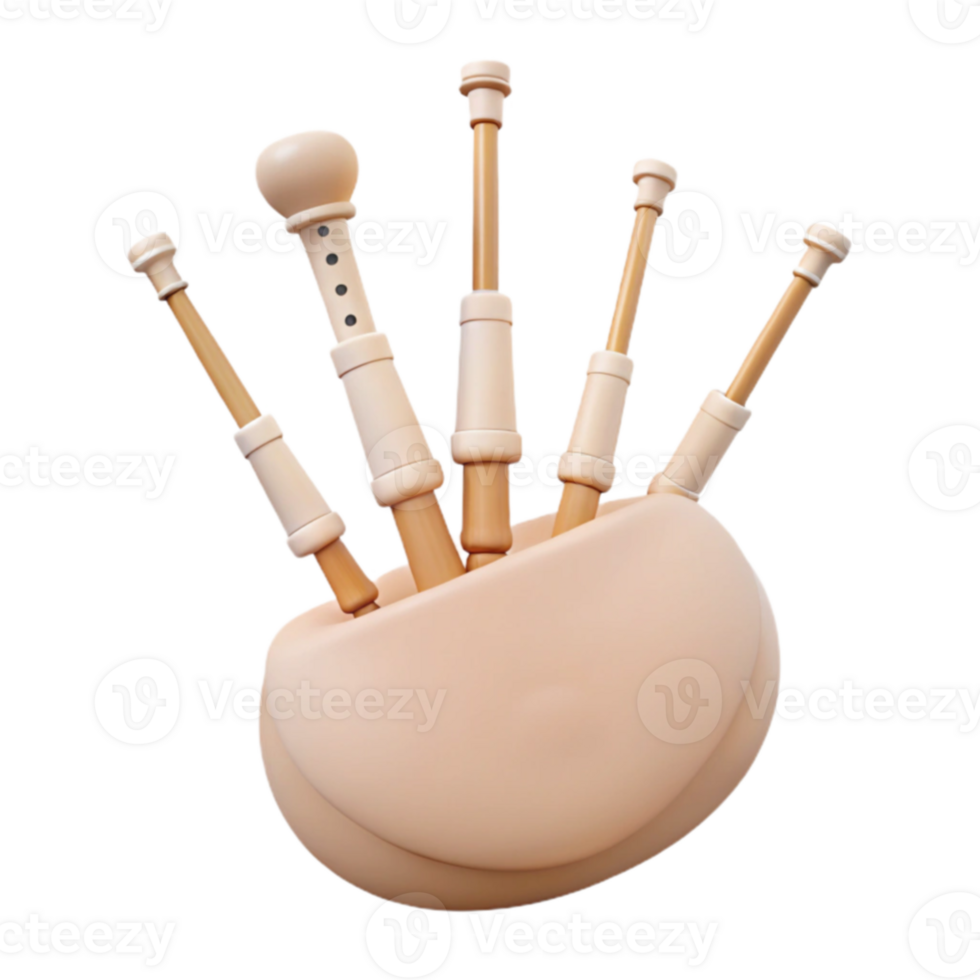 Bagpipe 3D Render png