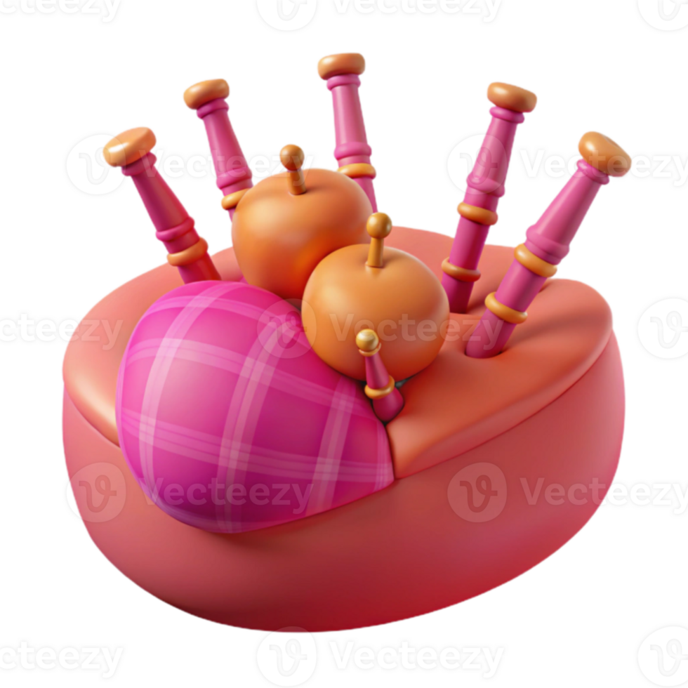 Pink Orange 3D Bagpipes png