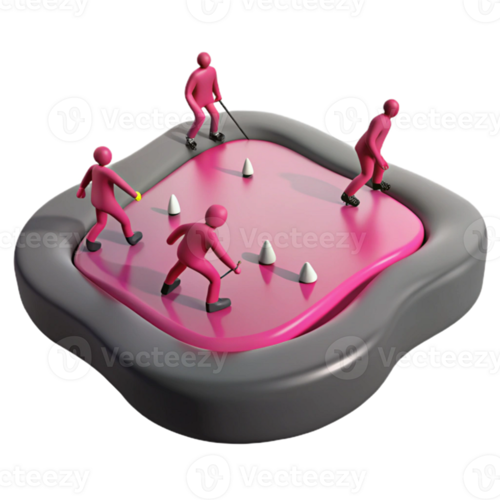 3D Pink Rink Game png