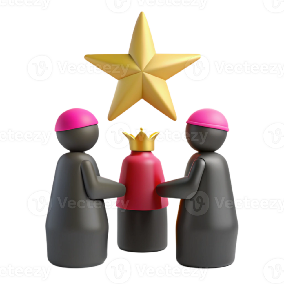 3D Render of King with Crown png