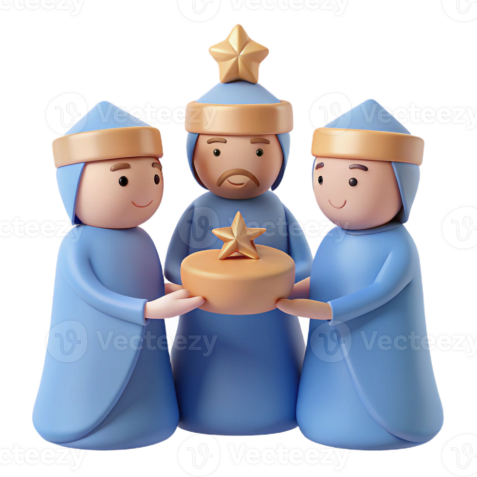 Three Wise Men 3D Illustration png