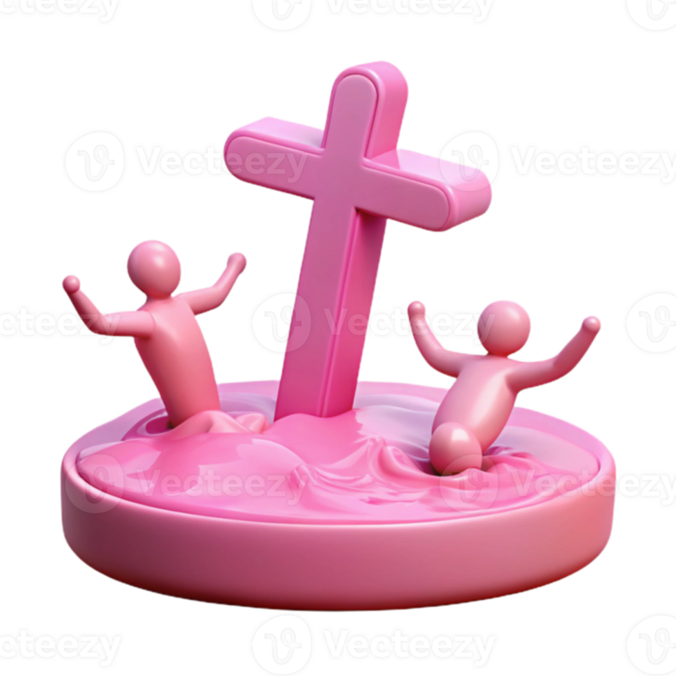 3D Cross with Figures png