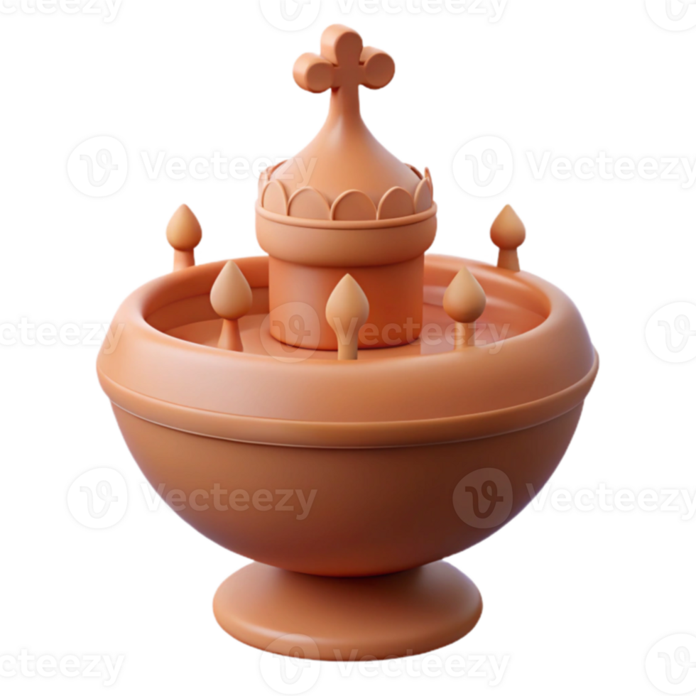 3D Rendered Orange Fountain png