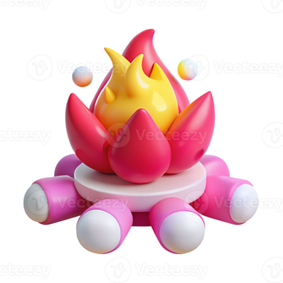 3D Flame Icon Design png