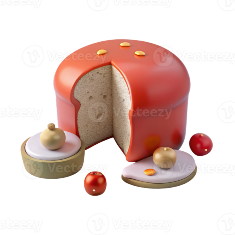 Red Cake with Golden Dots png