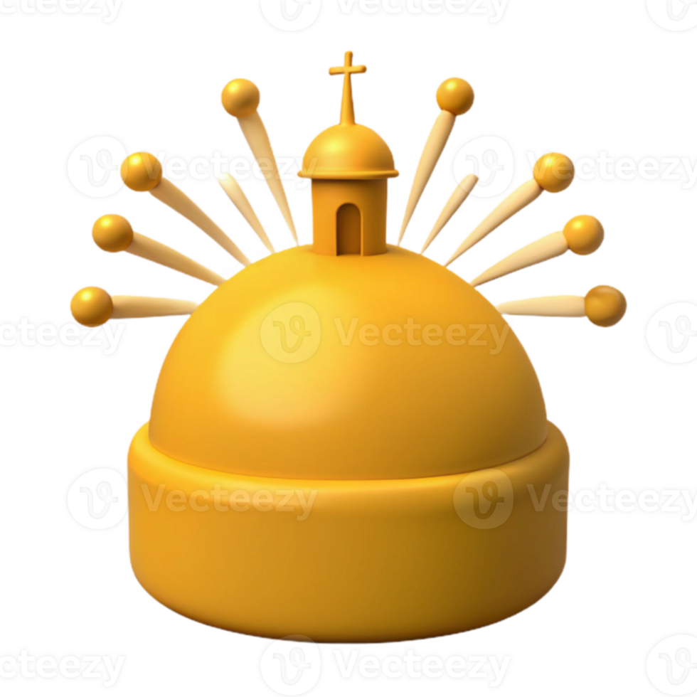 Golden Dome with Cross Spikes png