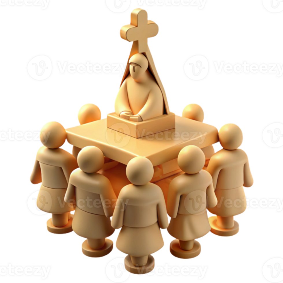 3D Figure with Cross png