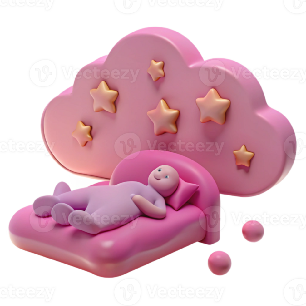 Sleeping Baby Cloud Bed png