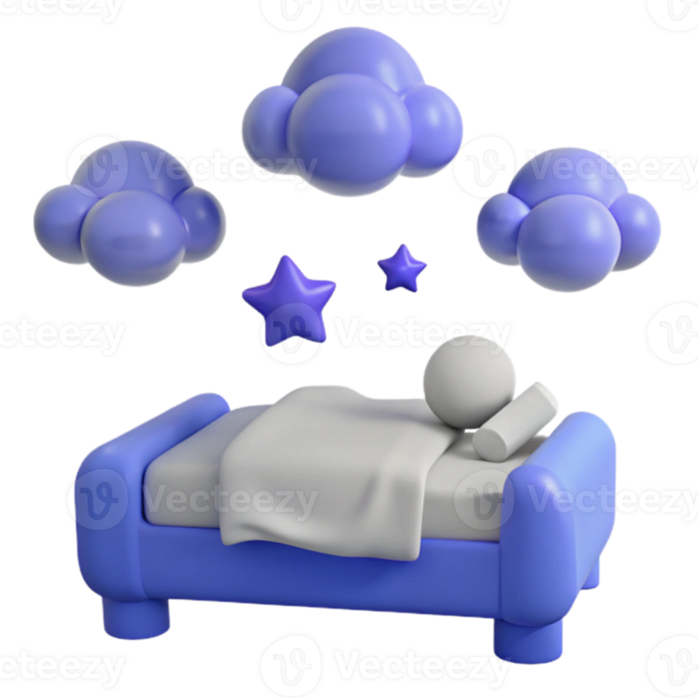 Sleeping Person with Clouds and Stars png