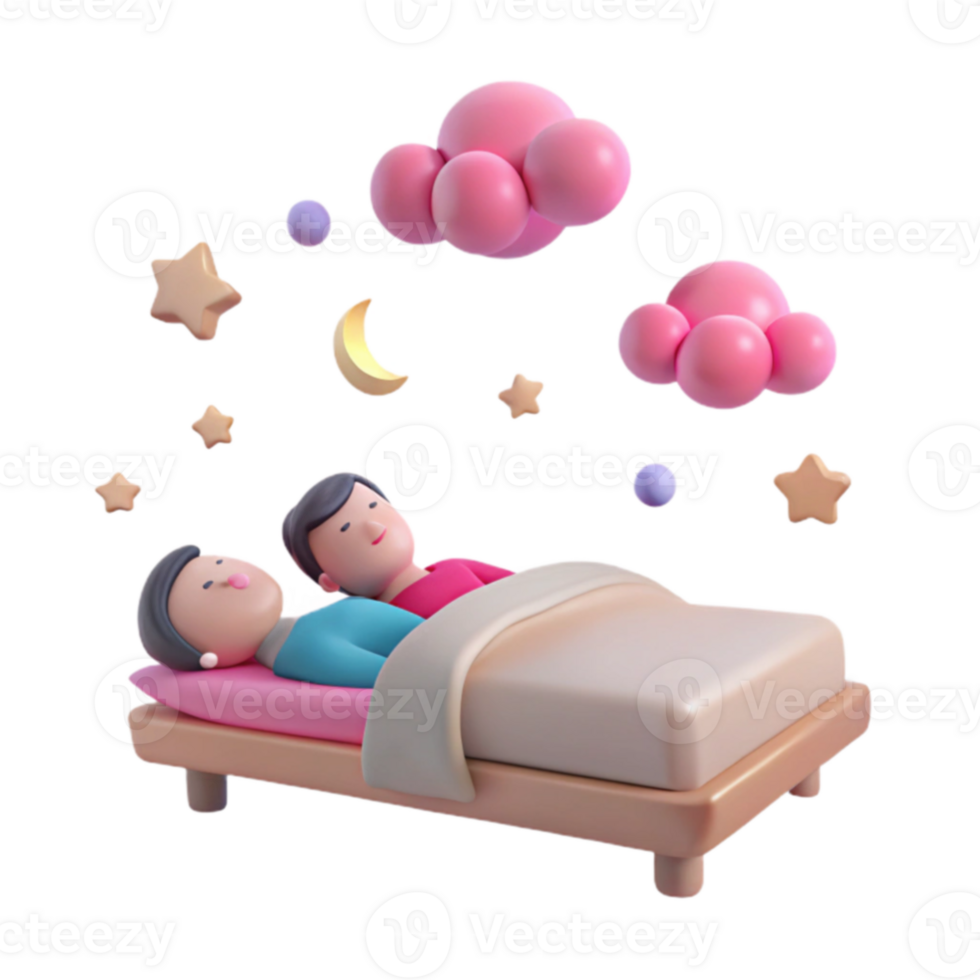 Couple Sleeping in Bed png