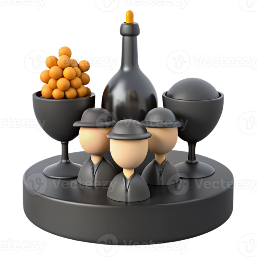 3D Render of a Group of Figures png