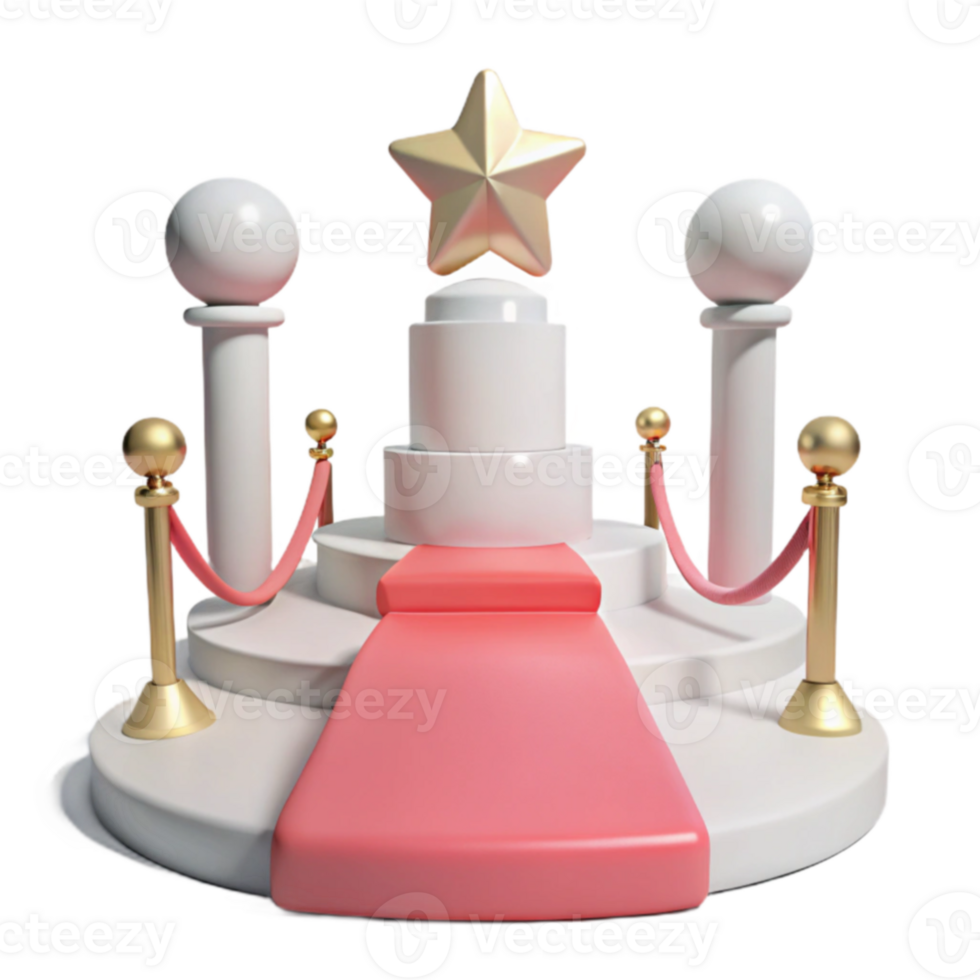 Red Carpet Stage with Star png