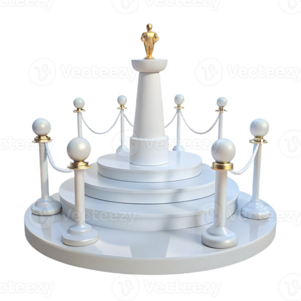 Golden Figure on a White Platform png