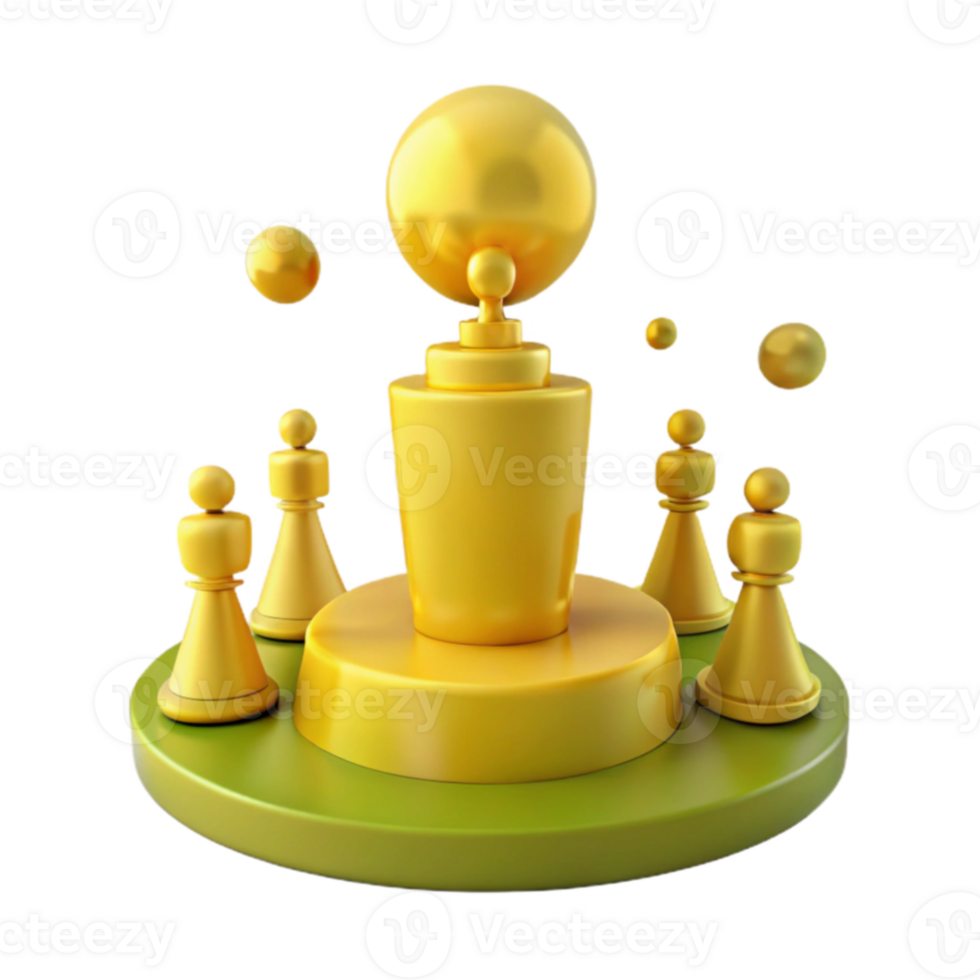 Golden Trophy Pawns png