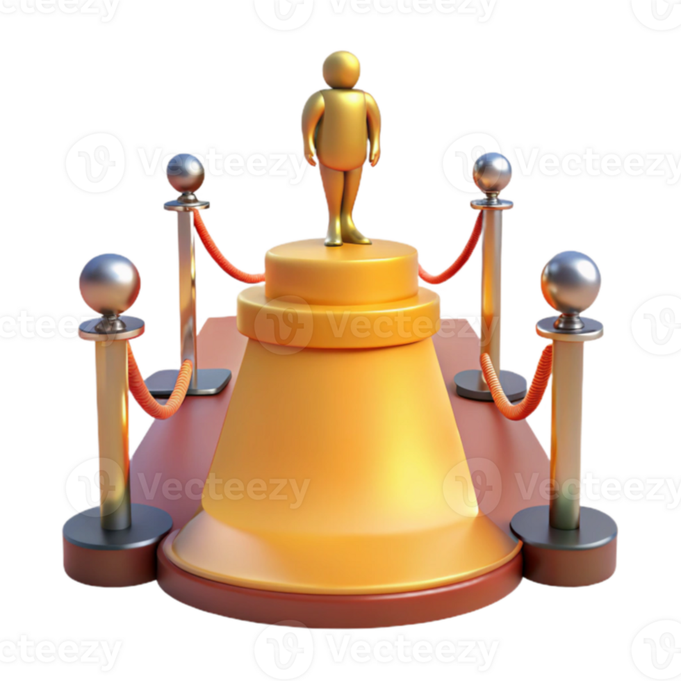 Golden Figure on Podium png
