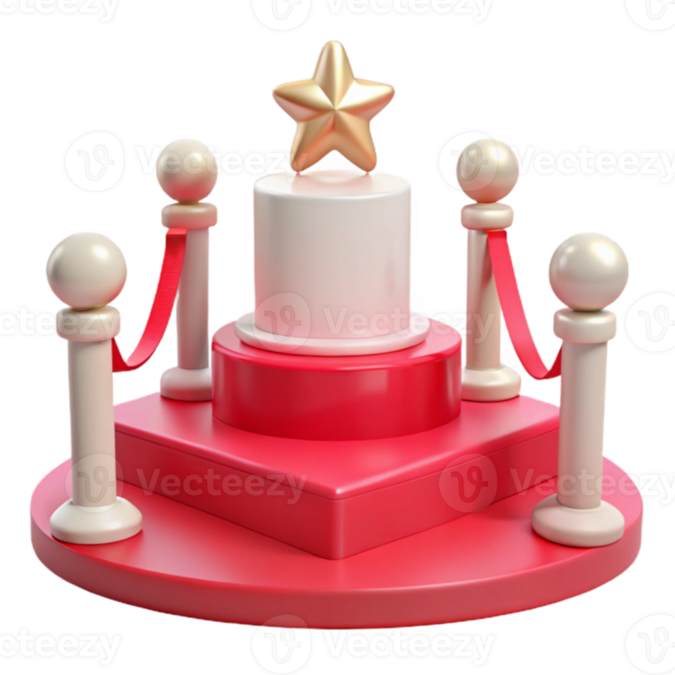 Red Carpet Podium with Star png