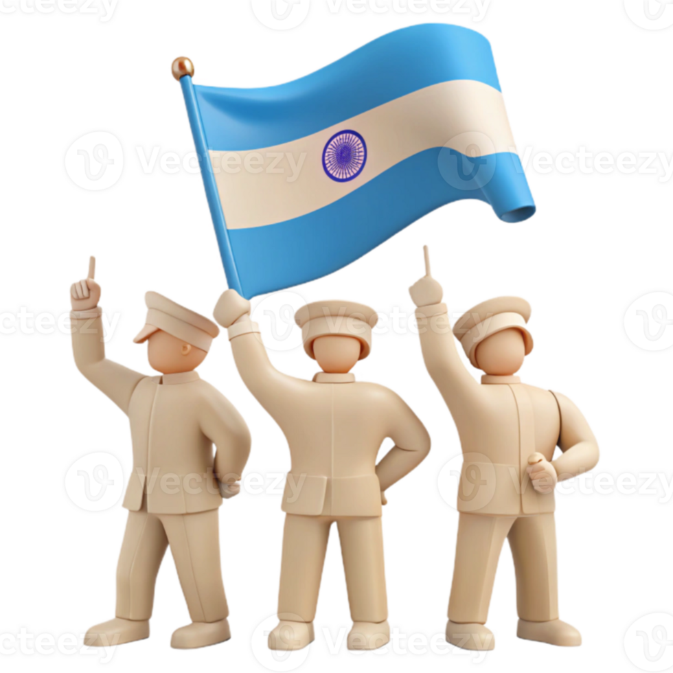 Patriotic Figures Waving Flag png