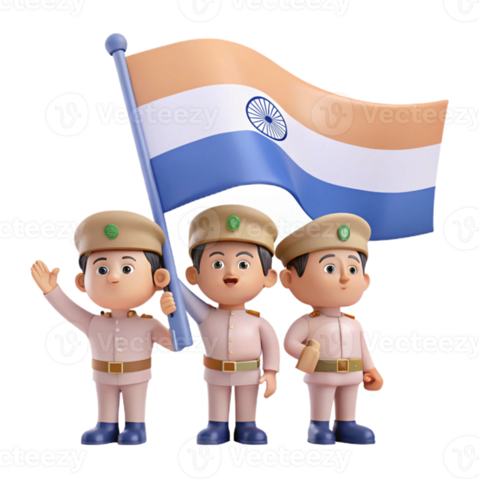 Three Kids Holding Flag png