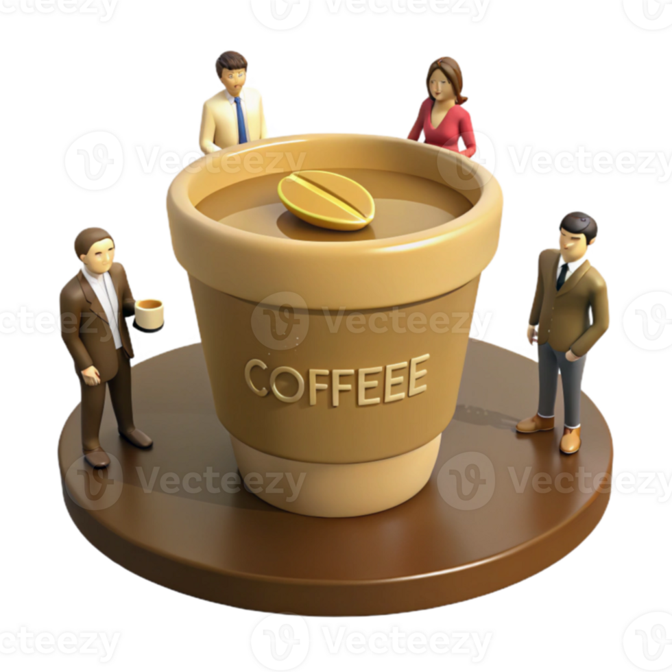 Coffee Cup with People Around png