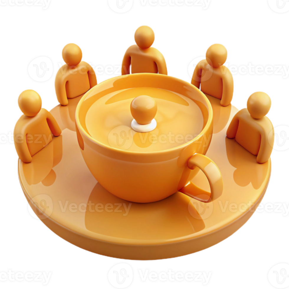 Group Around a Cup png