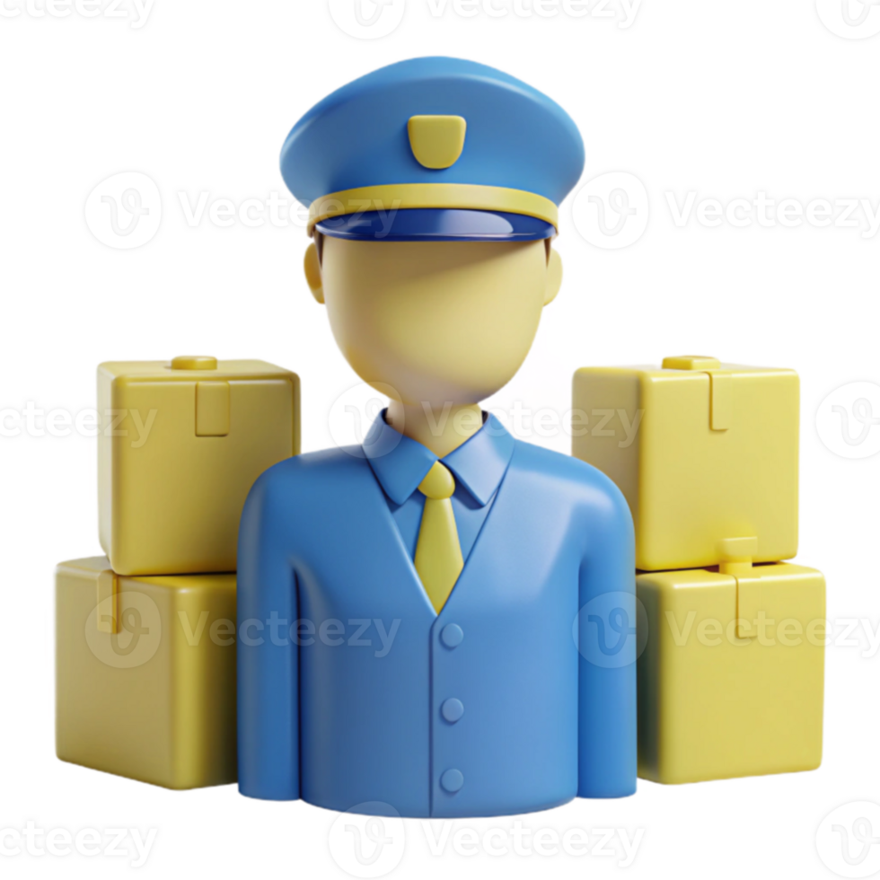 Delivery Man with Packages png
